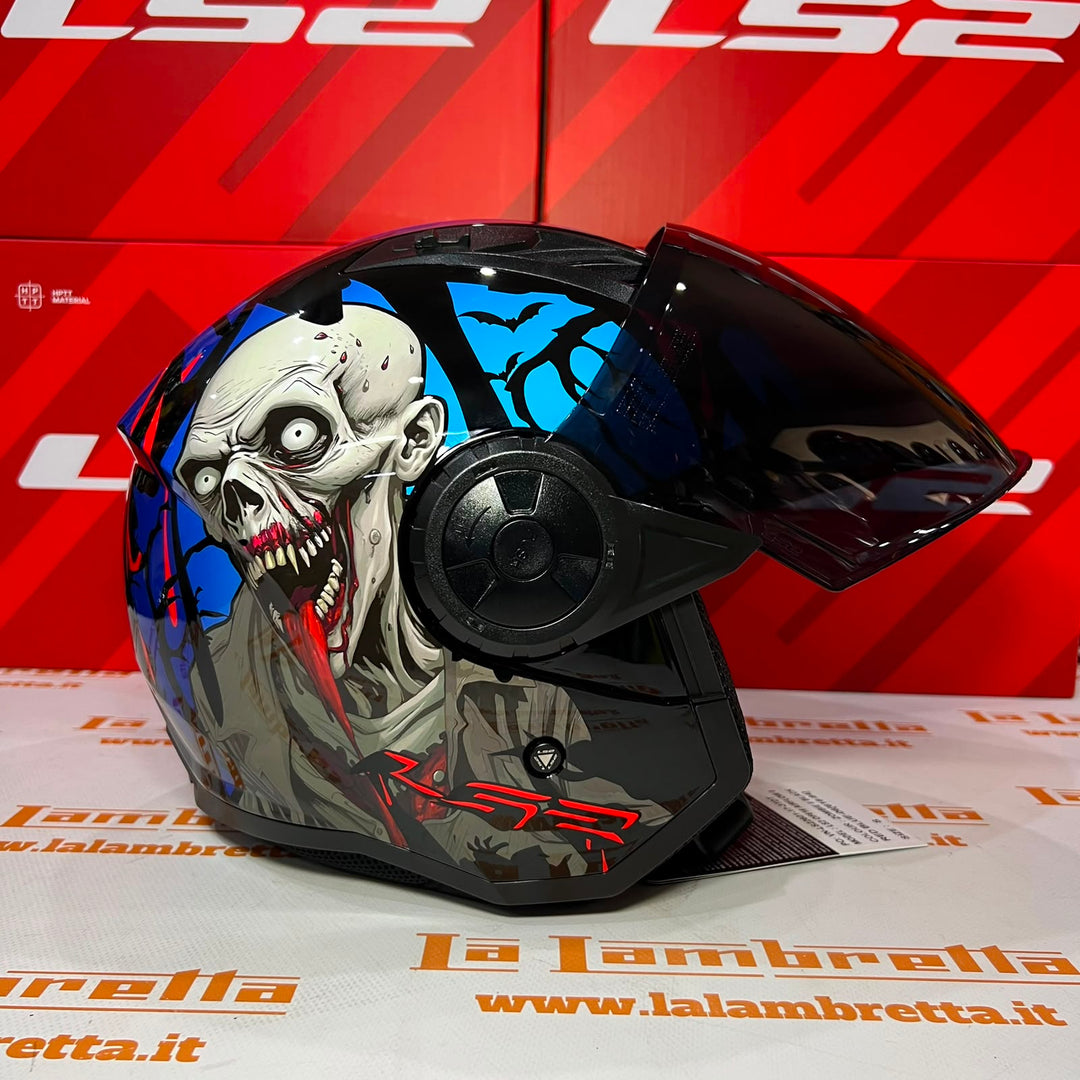 Casco Jet LS2 Airflow II Con Grafica - Visiera Nera