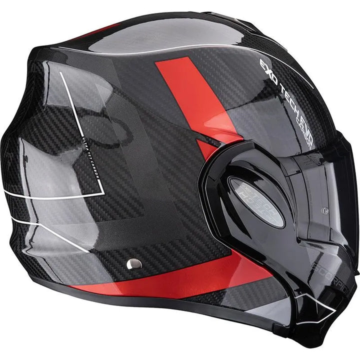 Casco Modulare Scorpion - Exo Tech Evo Carbon Cad Nero-Rosso
