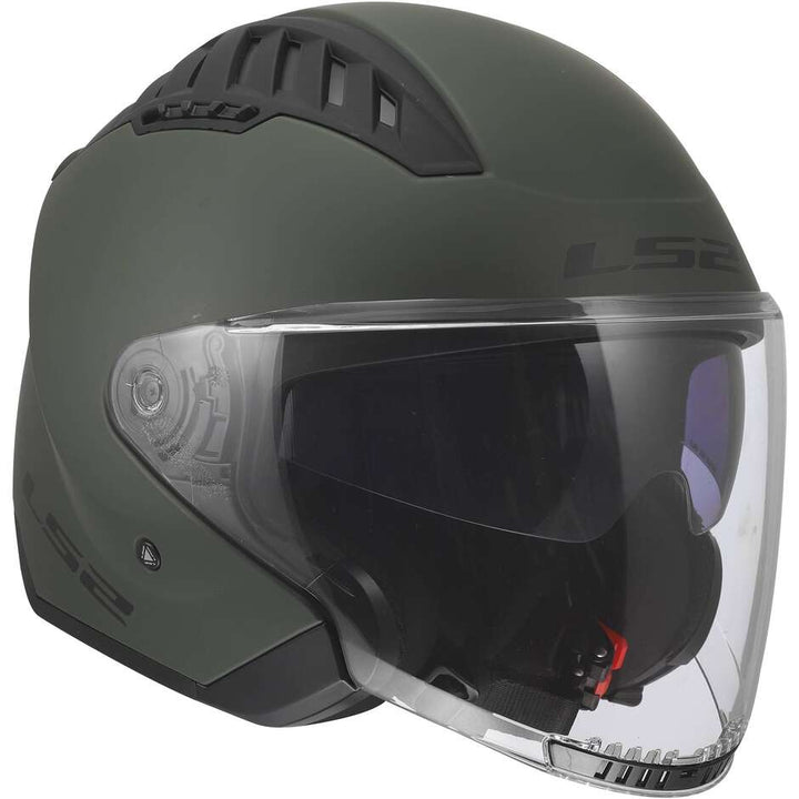 Casco Jet LS2 Copter II - Military Green