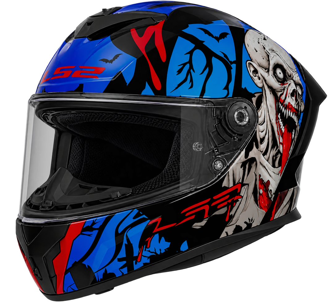 Casco Integrale LS2 Rapid III - Zombie - Nero Rosso
