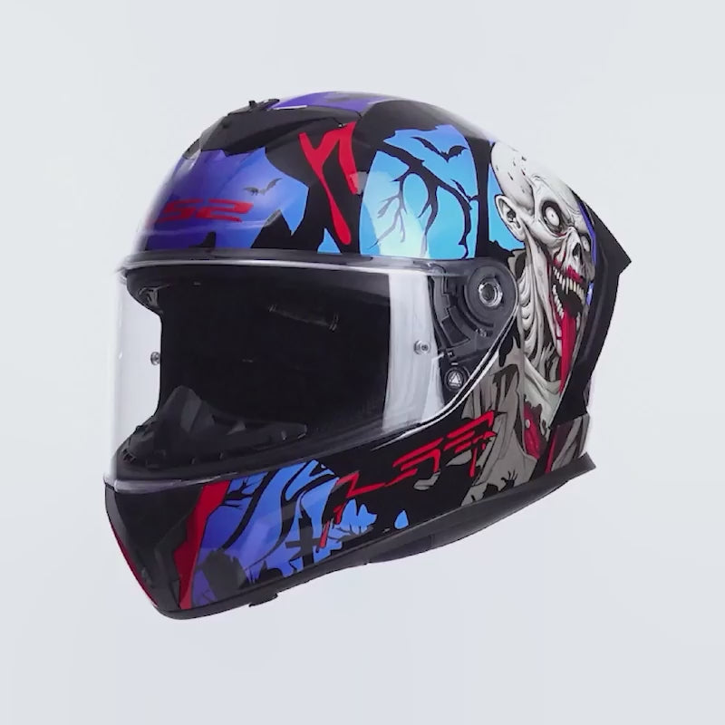 Casco Integrale LS2 Rapid III - Zombie - Nero Rosso