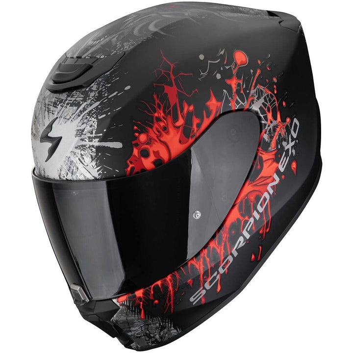 Casco Integrale Scorpion - Exo-391 Wolf Nero-Argento-Rosso