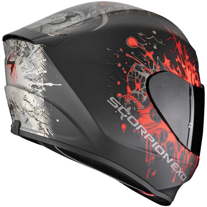 Casco Integrale Scorpion - Exo-391 Wolf Nero-Argento-Rosso