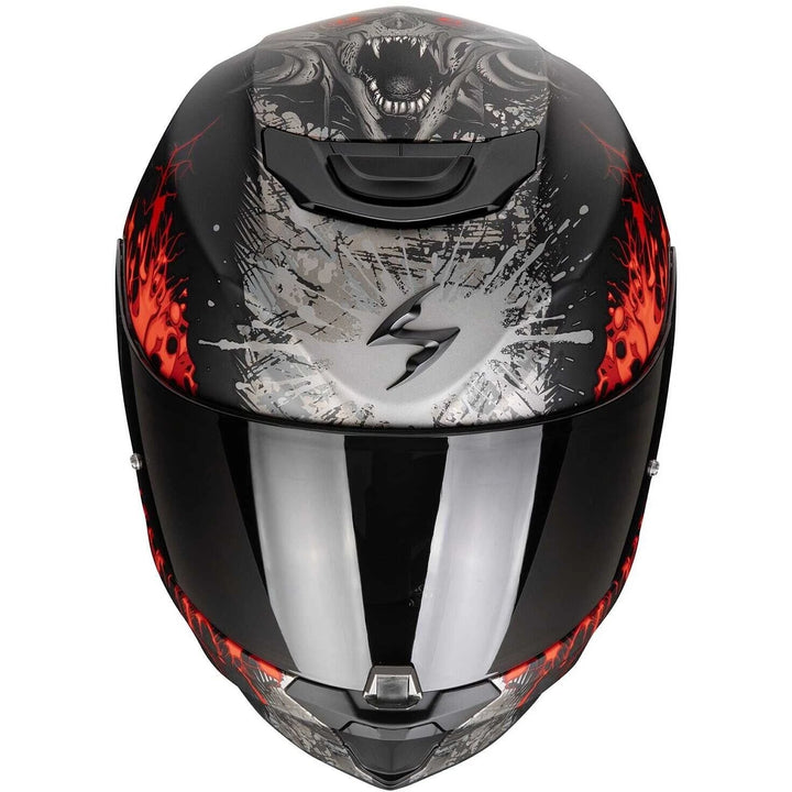 Casco Integrale Scorpion - Exo-391 Wolf Nero-Argento-Rosso
