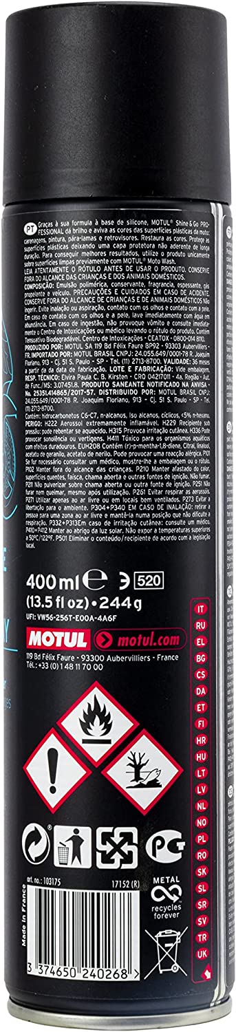 Motul MC Care E10 Shine & Go Spray - Detergente per plastica 400 ml