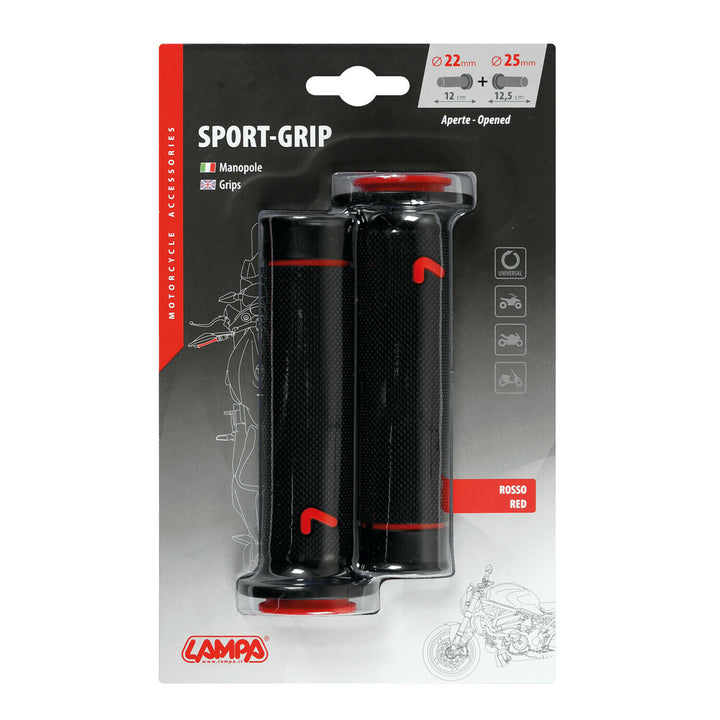 Coppia Manopole universali Sport-Grip - Rosso - LAMPA