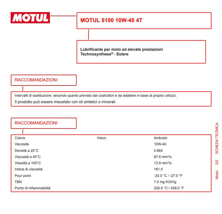 Olio motori 5100 4T 10W40 1L - Motul