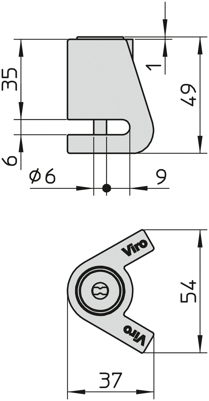 Antifurto Bloccadisco VIRO art. 136 - NEW STOPPER MOTO Ø 6 mm Finitura Acciaio