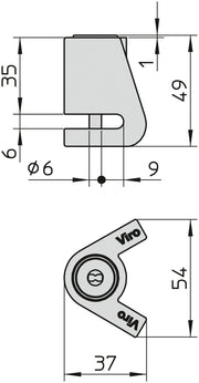 Antifurto Bloccadisco VIRO art. 136 - NEW STOPPER MOTO Ø 6 mm Finitura Acciaio