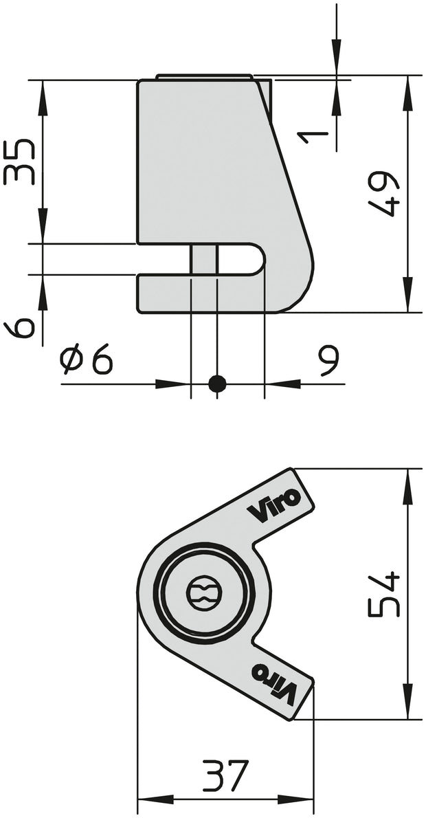 Antifurto Bloccadisco VIRO art. 136 - NEW STOPPER MOTO Ø 6 mm Finitura Acciaio