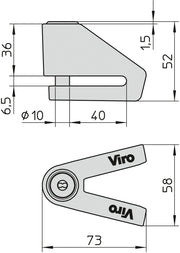 Antifurto Bloccadisco VIRO art. 137 - NEW STOPPER MOTO Ø 10 mm Finitura Acciaio