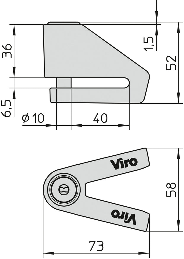 Antifurto Bloccadisco VIRO art. 137 - NEW STOPPER MOTO Ø 10 mm Finitura Acciaio
