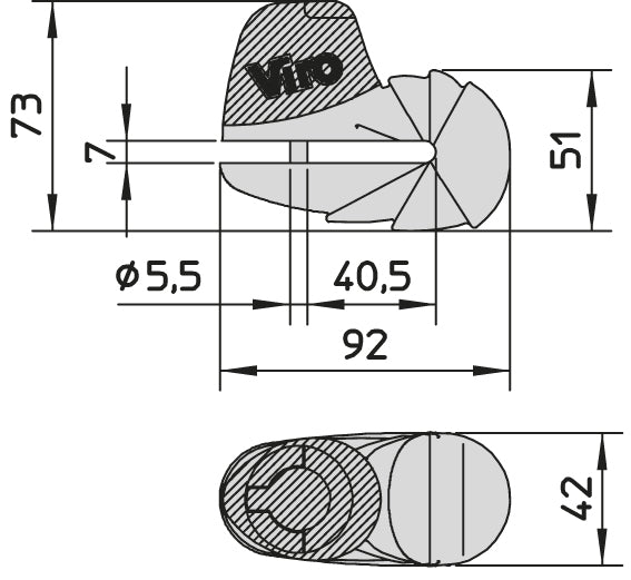 Antifurto Bloccadisco VIRO art. 154 - ARMADILLO Ø 5.5 mm Arancione