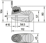 Antifurto Bloccadisco VIRO art. 155.47 - ARMADILLO Ø 10 mm Finitura Cromata