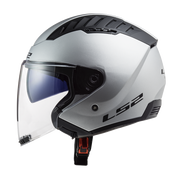 Casco JET LS2 Copter II Solid OF600 - Silver Opaco - Doppia Visiera