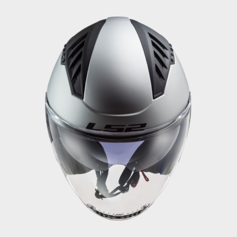 Casco JET LS2 Copter II Solid OF600 - Silver Opaco - Doppia Visiera